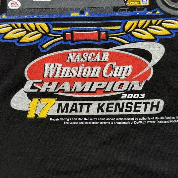 Vintage 2003 Matt Kenseth NASCAR Winston Cup Champion T-Shirt XXL‎ Dewalt NWT